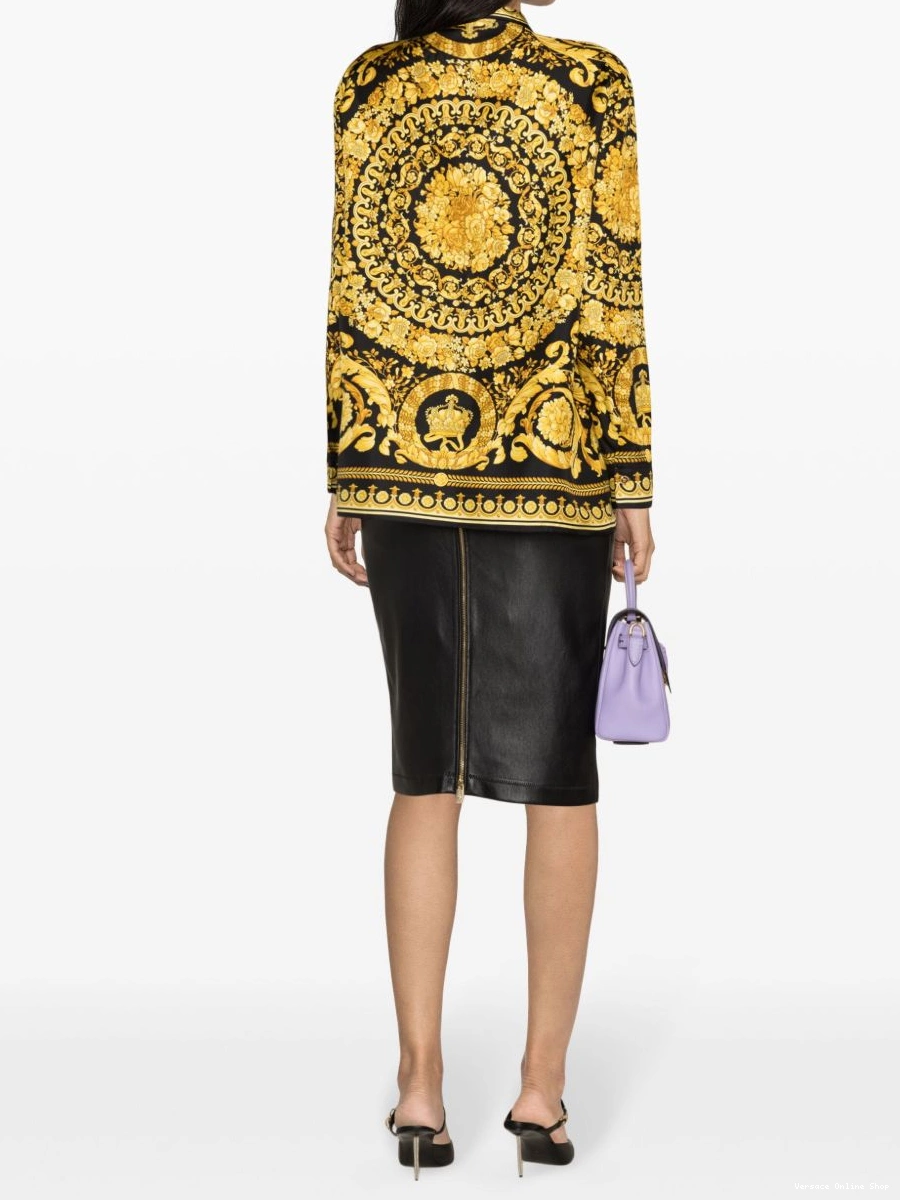 Affordable Barocco-print silk Heritage Women shirt Versace 0805
